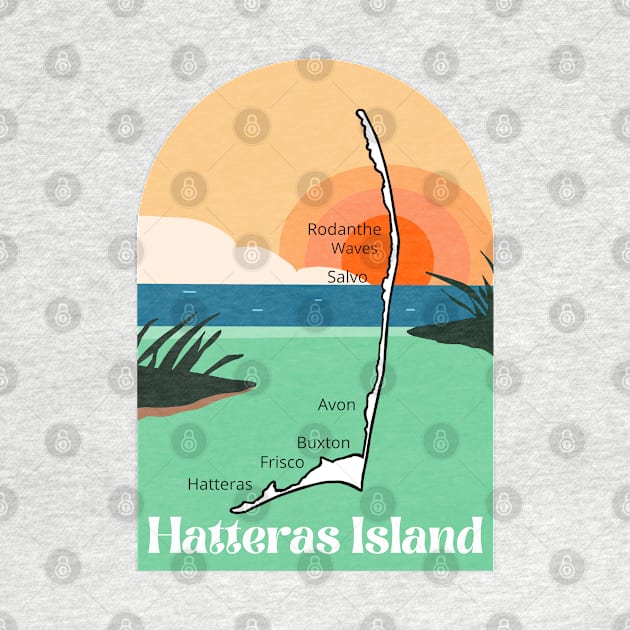 Hatteras Island Map Sun by Trent Tides